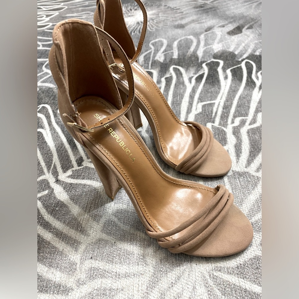 Shoe Republic LA ankle strap high heel sandals